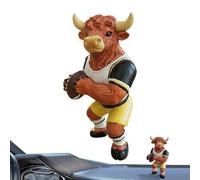 Genérico Heritage Figurine Accent, Pastoral Sculpture Display Ornament, 2.76 Inches Miniature Cow Base, Decorative Resin Artpiece, Festive Holiday Styled Rustic, Desktop Office Apartment Room