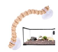 Genérico Hermit Crab Ladder - Natural Jute Rope Climbing Bridge Toy, Easy Install Reptile Habitat Accessory with Suction Cups, Engaging Enrichment For Small Pets, For Lizards Spiders Tree Frogs Glass