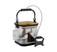 Genérico Herramienta De Cesta De Portátil: Herramienta De Almacenamiento De Cubo De, Organizador De Almacenamiento De Pescado, Vista Clara Distintiva, Puerto De Oxígeno Novedoso, Mango Resistente,