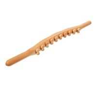 Genérico Herramienta de masaje Guasha de madera: Rodillo muscular con 20 perlas - Masajeador de - Herramienta de masaje manual de madera para la relajación profunda del tejido muscular, color