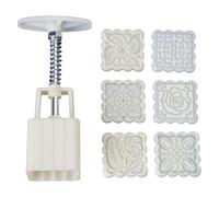 Genérico Herramienta para Hornear postres del Festival de Mediados de otoño, moldes con patrón de Flores Cuadrados 3D, Molde de Prensa Manual, Herramienta para repostería