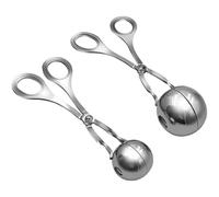 Genérico Herramientas de Cocina de Acero Inoxidable para Moldear Albóndigas y Croquetas, Pinzas Redondas 2 Piezas para Preparar Bolas de Carne y Arroz en Hogar