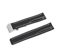 Genérico Herramientas de correa de correa de reloj de cuero genuino de 20 mm 22 mm 24 mm(Black Silver buckle-01,20mm)