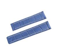 Genérico Herramientas de correa de correa de reloj de cuero genuino de 20 mm 22 mm 24 mm(Blue No buckle,22mm)