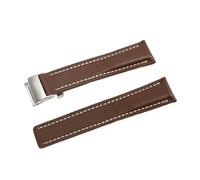 Genérico Herramientas de correa de correa de reloj de cuero genuino de 20 mm 22 mm 24 mm(Brown Silver buckle,20mm)