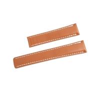 Genérico Herramientas de correa de correa de reloj de cuero genuino de 20 mm 22 mm 24 mm(Orange No buckle,22mm)