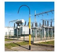 Genérico Herramientas de Seguridad eléctrica para Bomberos de 10-220 kV, pértiga de Rescate de Fibra de Vidrio con Gancho y Bolsa de Almacenamiento, 2 m de Longitud, Duradera y Ligera para Respuesta