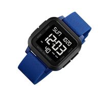 Genérico Herren Digitaluhr - 12/24h Wasserdichte Sportuhr | LED-Uhr mit Beleuchtung, Alarm, Datum, Timer & Anzeige, stoßfest, Ideal für Schwimmen, Fitness, Outdoor & Arbeit, azul, Se référer au