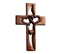 Genérico Herz Wanddekoration - Rustikale Religiöse Dekoration | Rustikale Skulptur Mit Hohlem Herzen - Für Paare Liebhaber Zuhause Wohnzimmer Schlafzimmer Landhaus Innenraum Hochzeit