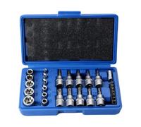 Genérico Hex Socket Set -Stable Fastener Grip Mechanic Drive Socket Set | 29-Piece Chromium Vanadium Steel Tool Kit with Hex Key Bits & Socket Heads for Automotive Repair, Garage, Workshop and Roadsi