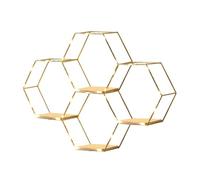 Genérico Hexagon Wall Shelf with Lights - Honeycomb Geometric Decor Shelf, Modern Floating Storage Display Organizer, Decorative Design, Stylish Walls Mount | Wall For Living Room Bathroom
