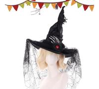 Genérico Hexenhut - Spitz zulaufende Spitze, Cosplay-Accesorie, Spinnenknochen-Design, Halloween-Requisite | Hexenhut für Erwachsene, Abschlussbälle, Maskenbälle, Feiertage und Weihnachten