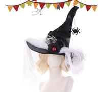 Genérico Hexenhut - Spitz zulaufende Spitze, Cosplay-Accesorie, Spinnenknochen-Design, Halloween-Requisite | Hexenhut für Erwachsene, Abschlussbälle, Maskenbälle, Feiertage und Weihnachten