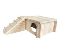 Genérico Hierna Hamster, Hamster Home | Cabaña de Dos Pisos de Madera | Área de Almacenamiento con Escalera de Escalada, decoración de hábitats para Gerbils Enanos Ratones pequeñas Mascotas
