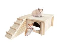 Genérico Hierna Hamster, Hamster Home | Cabaña de Dos Pisos de Madera,Decoración de hábitats con Escalera de Escalada, Accesorios de Jaula para Gerbils Enanos Ratones pequeños Animales