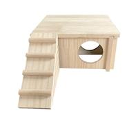 Genérico Hierna Hamster, Hamster Home | House de tobogán de diversión de Madera,Accesorios de Jaula con Escalera de Escalada, decoración de hábitats de Mascotas pequeñas para Ratones Enanos Gerbils