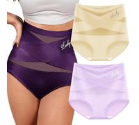 Genérico High-Waist Tummy Control Seamless Shaping Lucky Panties Compression Underwear Women High Waist Tummy Control (#C-2pcs,L)