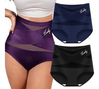 Genérico High-Waist Tummy Control Seamless Shaping Panties Super High-Waist Shaping Panties for Women Breathable (#B-2pcs,S)