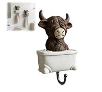Genérico Highland Cow Bathroom Wall Hooks,Rustic Highland Key Holder Wall Mount,Cute Yak Towels Hooks,Personalized Bullhead Animal Key Hooks,for Kitchen,Bedroom,Entryway,Hallway,Home Decor