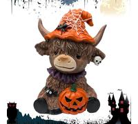 Genérico Highland Cow Figurines, Brown Resin Cattle Statue, Realistic and Rustic Decor, Sturdy and Charming Design for Table, Bookshelf, Desktop, Bedroom, Apartment, Living Room, Farmhouse Display