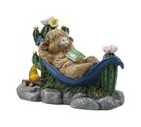 Genérico Highland Cow Garden Statue - Waterproof Hand Painted Resin Solar Lights | Longlasting Garden Animal Statues Outdoor for Courtyard Patio Balcony Terrace Pond Flower Bed Pathway Landscape