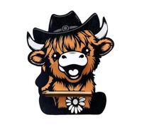 Generico Highland Cow Glasses Holder | Cute Cattle Spectacle Stand Wooden Eye Statues for Desktop Display; Hairy Heifer Animal Figurine, Bedside Nightstand Sunglasses Rack, Office Desk Decor