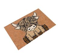 Genérico Highland Cow Indoor Entry Mat - Rustic Animal Graphic Accent Rug, Ultra-Absorbent Non-Slip Door MT, Decorative Bedroom Floor Decor, Low-Profile Entryway Mudroom Rug, Boutique Home Mat | Fo
