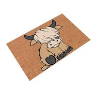 Genérico Highland Cow Indoor Entry Mat - Rustic Animal Graphic Accent Rug, Ultra-Absorbent Non-Slip Door MT, Decorative Bedroom Floor Decor, Low-Profile Entryway Mudroom Rug, Boutique Home Mat | Fo
