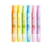 Genérico Highlighter Pens, Erasable Marker Set, 5.90 Inches Versatile Double Ended Tip Design, Quick Dry Writing Tool, Stationery Highlighter for Planner, Journaling, Study Notes & Project Use
