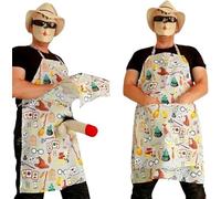 Genérico Hilarious Prank Aprons For Men,Surprise Hiding in the Apron Pocket,Funny Kitchen Aprons for Adult