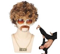 Genérico Hip Hop Costume - 200g PP Gold Chain Hip Hop Wig Costumme Accessories Set | 4pcs Metal Fashionable Cosplay Costume Set, 15.5cm Decorative Cosplay Costumme Sets For Girls