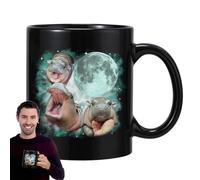 Genérico Hippo Coffee Mug - Cute Hippo Pattern Milk Cup | Stylish Híppo Coffee Mug High Temperature Resistant, Pattern Ceramic Cofƒee Tea Cup, Bouncy Pig Ceramic Teacup