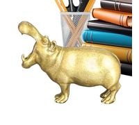 Genérico Hippo Statue - Animals Figurines | Miniature Copper Tabletop Ornament, For Bookshelf Cabinet Mantel Holiday Party Home Living Room Workplace