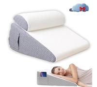 Genérico Hiquo Wedge Pillow + 100% Light Blocking Silk Sleep Mask, 4-in-1 Versatile Wedge Pillows, Adjustable Memory Foam with Removable Cover for Side Sleeper (with Neck Pillow)