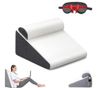 Genérico Hiquo Wedge Pillow with Light Blocking Silk Sleep Mask, 4-in-1 Versatile Wedge Pillow, Removable Cover, Memory Foam, for Your Head Back, Legs and Knees (Dark Gray)