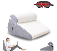 Genérico Hiquo Wedge Pillow with Light Blocking Silk Sleep Mask, 4-in-1 Versatile Wedge Pillow, Removable Cover, Memory Foam, for Your Head Back, Legs and Knees (Gray)