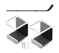 Genérico Hockey Stick Wall Mount - 2 Pieces Horizontal Gear Hanger, Hockey Stick Display Holder | Acrylic Wall Mount Brackets Hangers with Anti-Scratch Pad For Room Garage Sports Equipment Gear