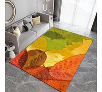 Genérico Hojas Alfombra Shaggy para Salón habitación de los Niños Dormitorio Naturaleza Plantas Interior Suave de Pelo Corto Alfombra Antideslizante Muy Suave 180x240 cm Q-197