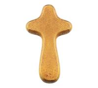 Genérico Holding Cross - 6 cm Wooden Cross | Small Pine Wood HandheldCross | Prayer Decoration Llavero Religious Gift - Brown Wood Color Spiritual Home Ornament