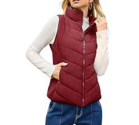 Genérico Holdretain Puffer Vest Women Cozy Without Bulk Puffer Vest Women Sleeveless Zip up Outerwear (1PCS/F,S)