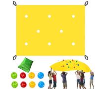 Genérico Hole Tarp Team Building Game, Team Building Games Kit for Work, Group Exercise Learning Fun Activities Set, Interactive Coordination Challenge with Hollow Ball for School Events
