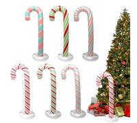 Genérico Holiday Blowup, Tall Vertical Festive Marker, Oversized Cane Shaped Display, Safety Water Filled Foundation, Backyard Celebration Design, Ideal for New Year Garden Illuminator