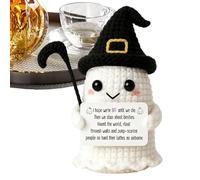 Genérico Holiday Desktop Decoration | Crochet Halloween Inspirational | Students Colleagues Collectors Birthday Home Office Bookshelf Bedside | Knitted Encouragement Doll For Women