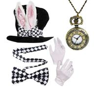 Genérico Holiday Easter Bunny Costume- Festive Holiday Dress Up, Classic Bunny Top Hat Prop, Performance Outfit for Themed Events. Masquerade Comic Con Parties, Film Making School Theater Concert Use