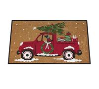Genérico Holiday Entrance Carpet - Christmas Car Theme Mat For Winter Home Greeting Spaces | Crystal Velvet Fabric with Touch Design, Anti Slip Support Function, Charming Floor Piece