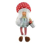 Genérico Holiday Mushroom Figurines - Standing Grandpa and Sitting Grandma Dwarf, Christmas Decor for Bookshelves, Bookcases, Mantels, Winter Festival Home Display. 14.69 Inches.