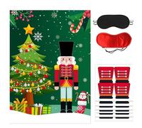 Genérico Holiday Party Games - Christmas Pin The Hat Challenge For Family Fun | Quality Paper Material with Blindfold Stickers, Interactive Activity, For Home, Workplace, School Event
