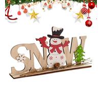 Genérico Holiday Table Decor - 8.66 Inches Wooden Santa Claus Snowman Centerpiece for Seasonal Display, Rustic Ornament with Festive Style, Christmas Decoration for Bathroom Cubicle Office Family