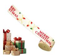 Generico Holiday Wired Ribbon, 2.2 Yards Reusable Printed Christmas Ribbon, Flexible Festive Ribbons with Wire Edge for Crafts, Decorative for Bow Making, Wreaths Cards Ornaments Indoor Outdoor Tree