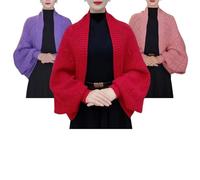 Genérico Hollow out Knitted Shawl Coat for Women Lightweight Open Front Crochet Cardigan Wrap Breathable Knit Cape Beach Cover Up